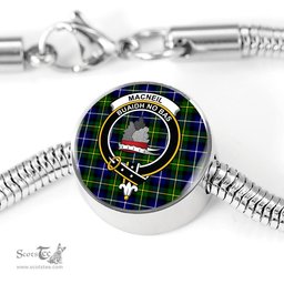 Scottish Macneil Of Barra Clan Tartan Bracelet - Round Shape Pendant Scottish Plaid Tartan Plaid