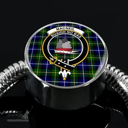 Scottish Macneil Of Barra Clan Tartan Bracelet - Round Shape Pendant Scottish Plaid Tartan Plaid