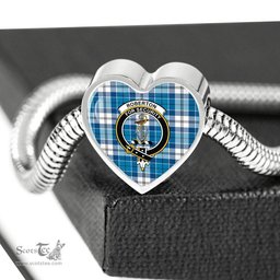 Scottish Roberton Clan Tartan Bracelet - Heart Shape Pendant Scottish Plaid Tartan Plaid