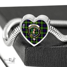 Scottish Watson Modern Clan Tartan Bracelet - Heart Shape Pendant Scottish Plaid Tartan Plaid