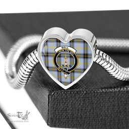 Scottish Bell Of The Borders Clan Tartan Bracelet - Heart Shape Pendant Scottish Plaid Tartan Plaid