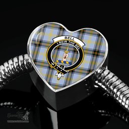 Scottish Bell Of The Borders Clan Tartan Bracelet - Heart Shape Pendant Scottish Plaid Tartan Plaid