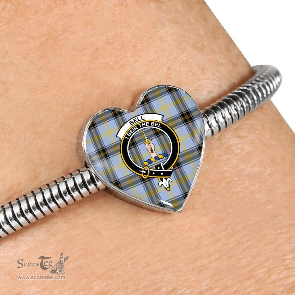 Scottish Bell Of The Borders Clan Tartan Bracelet - Heart Shape Pendant Scottish Plaid Tartan Plaid