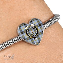 Scottish Bell Of The Borders Clan Tartan Bracelet - Heart Shape Pendant Scottish Plaid Tartan Plaid
