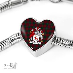 Scottish Mccarthy Clan Tartan Bracelet - Heart Shape Pendant Scottish Plaid Tartan Plaid