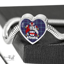 Scottish Mccormick Clan Tartan Bracelet - Heart Shape Pendant Scottish Plaid Tartan Plaid