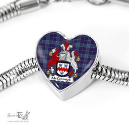 Scottish Mccormick Clan Tartan Bracelet - Heart Shape Pendant Scottish Plaid Tartan Plaid