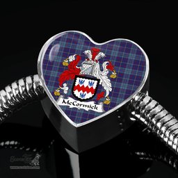 Scottish Mccormick Clan Tartan Bracelet - Heart Shape Pendant Scottish Plaid Tartan Plaid
