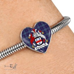 Scottish Mccormick Clan Tartan Bracelet - Heart Shape Pendant Scottish Plaid Tartan Plaid