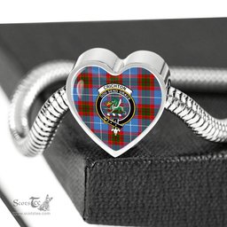 Scottish Crichton District Clan Tartan Bracelet - Heart Shape Pendant Scottish Plaid Tartan Plaid