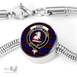 Scottish Home Modern Clan Tartan Bracelet - Round Shape Pendant Scottish Plaid Tartan Plaid