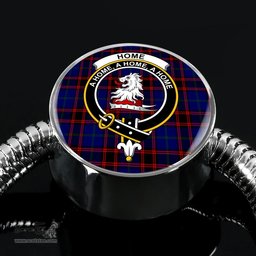 Scottish Home Modern Clan Tartan Bracelet - Round Shape Pendant Scottish Plaid Tartan Plaid