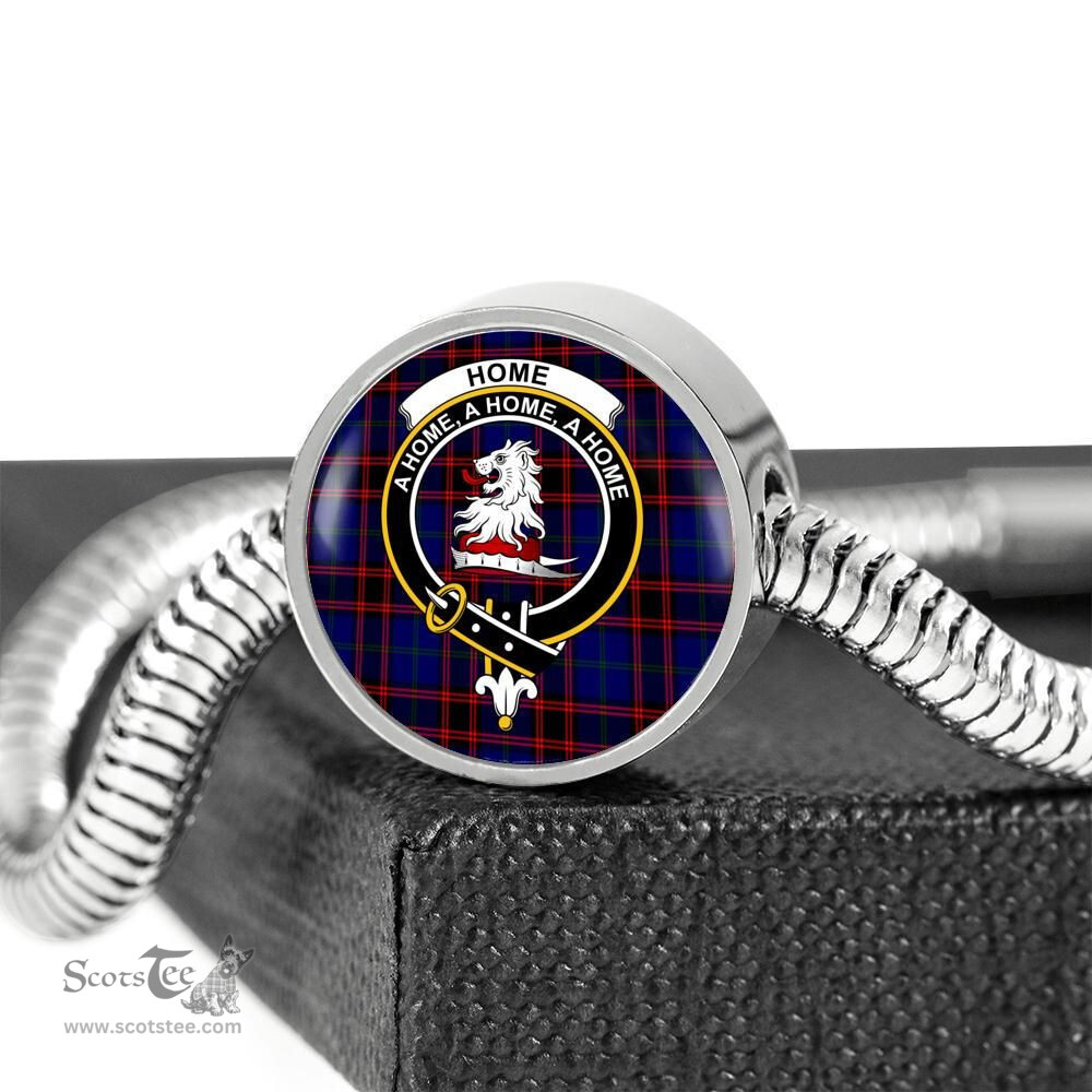 Scottish Home Modern Clan Tartan Bracelet - Round Shape Pendant Scottish Plaid Tartan Plaid