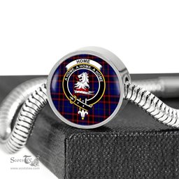 Scottish Home Modern Clan Tartan Bracelet - Round Shape Pendant Scottish Plaid Tartan Plaid