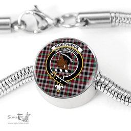 Scottish Borthwick Ancient Clan Tartan Bracelet - Round Shape Pendant Scottish Plaid Tartan Plaid