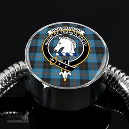 Scottish Horsburgh  Clan Tartan Bracelet - Round Shape Pendant Scottish Plaid Tartan Plaid