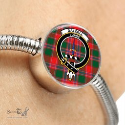 Scottish Dalziel Modern Clan Tartan Bracelet - Round Shape Pendant Scottish Plaid Tartan Plaid