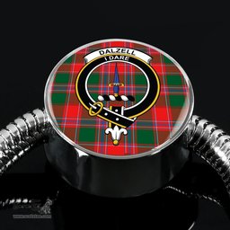Scottish Dalziel Modern Clan Tartan Bracelet - Round Shape Pendant Scottish Plaid Tartan Plaid