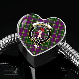 Scottish Taylor Clan Tartan Bracelet - Heart Shape Pendant Scottish Plaid Tartan Plaid