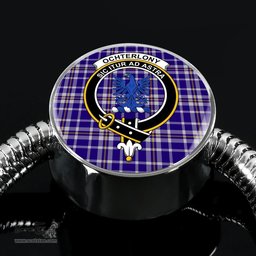 Scottish Ochterlony Clan Tartan Bracelet - Round Shape Pendant Scottish Plaid Tartan Plaid