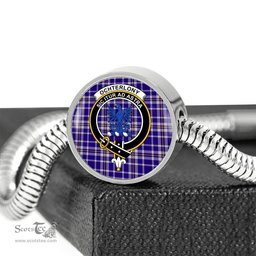 Scottish Ochterlony Clan Tartan Bracelet - Round Shape Pendant Scottish Plaid Tartan Plaid