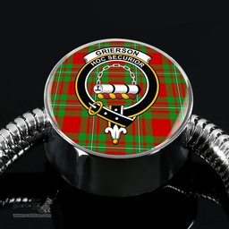 Scottish Grierson Clan Tartan Bracelet - Round Shape Pendant Scottish Plaid Tartan Plaid