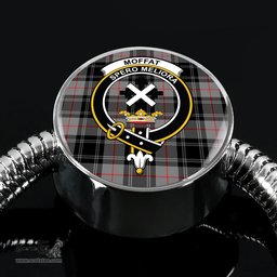Scottish Moffat Modern Clan Tartan Bracelet - Round Shape Pendant Scottish Plaid Tartan Plaid
