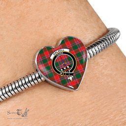 Scottish Dalziel Modern Clan Tartan Bracelet - Heart Shape Pendant Scottish Plaid Tartan Plaid
