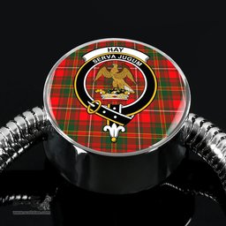 Scottish Hay Modern Clan Tartan Bracelet - Round Shape Pendant Scottish Plaid Tartan Plaid