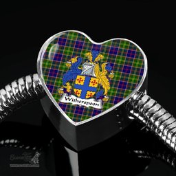 Scottish Whitefoord Modern Clan Tartan Bracelet - Heart Shape Pendant Scottish Plaid Tartan Plaid