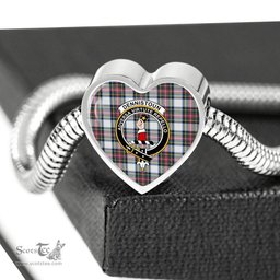Scottish Dennistoun Clan Tartan Bracelet - Heart Shape Pendant Scottish Plaid Tartan Plaid