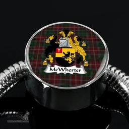 Scottish Mcwhirter Clan Tartan Bracelet - Round Shape Pendant Scottish Plaid Tartan Plaid