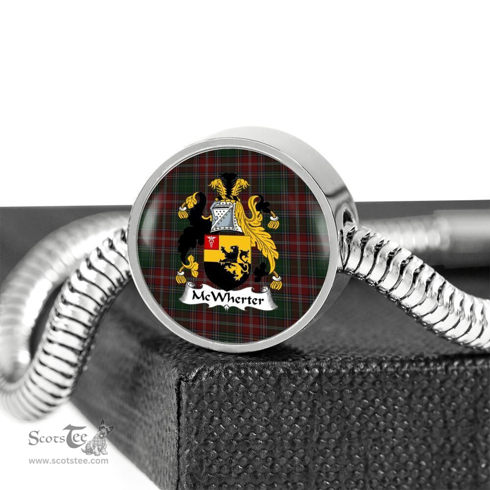 Scottish Mcwhirter Clan Tartan Bracelet - Round Shape Pendant Scottish Plaid Tartan Plaid