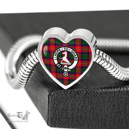 Scottish Roxburgh District Clan Tartan Bracelet - Heart Shape Pendant Scottish Plaid Tartan Plaid
