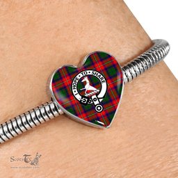 Scottish Roxburgh District Clan Tartan Bracelet - Heart Shape Pendant Scottish Plaid Tartan Plaid