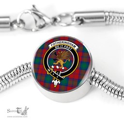 Scottish Fotheringham Modern Clan Tartan Bracelet - Round Shape Pendant Scottish Plaid Tartan Plaid