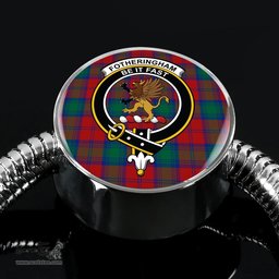 Scottish Fotheringham Modern Clan Tartan Bracelet - Round Shape Pendant Scottish Plaid Tartan Plaid