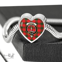 Scottish Erskine Modern Clan Tartan Bracelet - Heart Shape Pendant Scottish Plaid Tartan Plaid