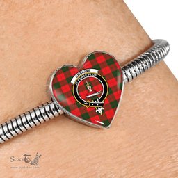 Scottish Erskine Modern Clan Tartan Bracelet - Heart Shape Pendant Scottish Plaid Tartan Plaid