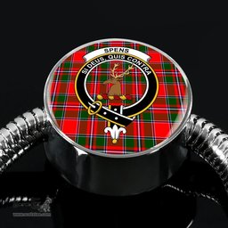 Scottish Spens Modern Clan Tartan Bracelet - Round Shape Pendant Scottish Plaid Tartan Plaid