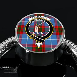 Scottish Dalmahoy Clan Tartan Bracelet - Round Shape Pendant Scottish Plaid Tartan Plaid