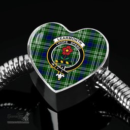 Scottish Learmonth Clan Tartan Bracelet - Heart Shape Pendant Scottish Plaid Tartan Plaid