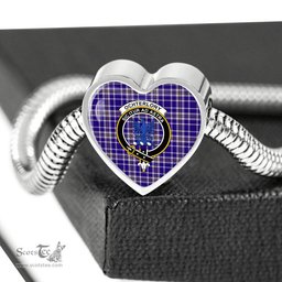 Scottish Ochterlony Clan Tartan Bracelet - Heart Shape Pendant Scottish Plaid Tartan Plaid
