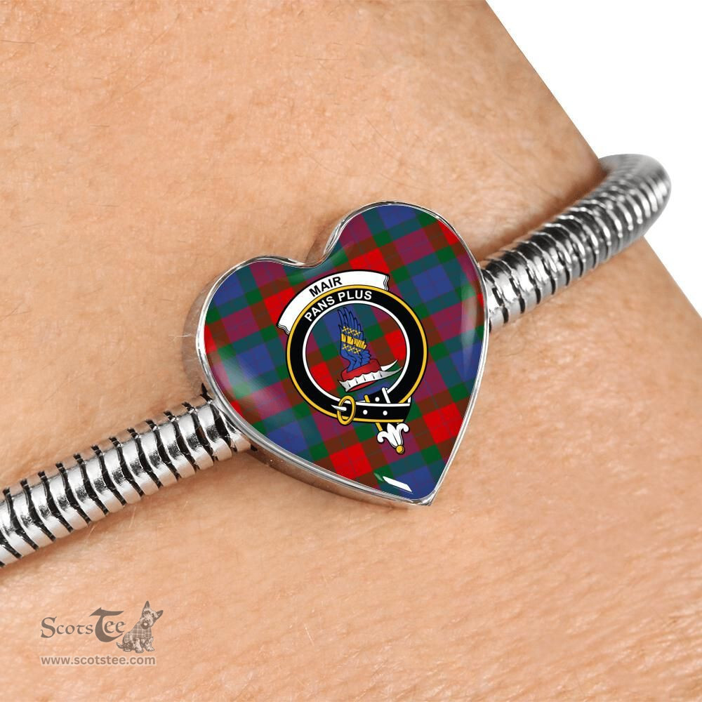 Scottish Mar Clan Tartan Bracelet - Heart Shape Pendant Scottish Plaid Tartan Plaid