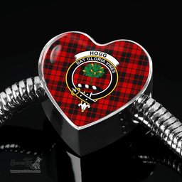 Scottish Hogg Clan Tartan Bracelet - Heart Shape Pendant Scottish Plaid Tartan Plaid