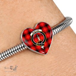 Scottish Mcintyre Clan Tartan Bracelet - Heart Shape Pendant Scottish Plaid Tartan Plaid