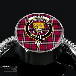 Scottish Little Clan Tartan Bracelet - Round Shape Pendant Scottish Plaid Tartan Plaid