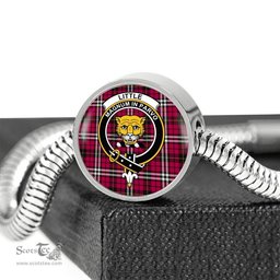 Scottish Little Clan Tartan Bracelet - Round Shape Pendant Scottish Plaid Tartan Plaid
