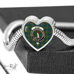 Scottish Aiton Clan Tartan Bracelet - Heart Shape Pendant Scottish Plaid Tartan Plaid