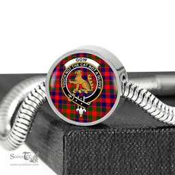 Scottish Gow Of Mcgouan Clan Tartan Bracelet - Round Shape Pendant Scottish Plaid Tartan Plaid